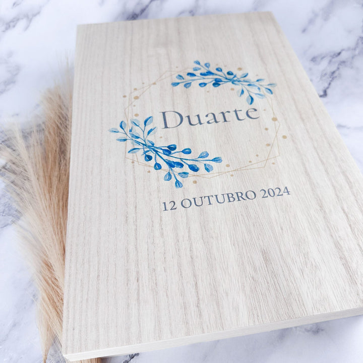 Caixa Batizado DELUX NATURE para vela toalha e concha - Cutxi Cutxi - Presentes Personalizados