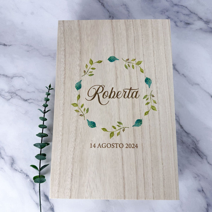 Caixa Batizado DELUX NATURE para vela toalha e concha - Cutxi Cutxi - Presentes Personalizados