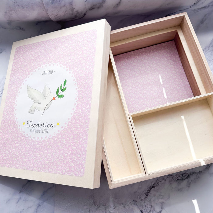 Caixa Batizado Ilustração para Vela Toalha Concha Roupinha - Cutxi Cutxi - Presentes Personalizados