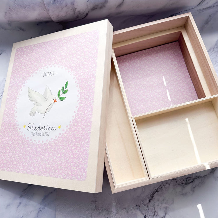 Caixa Batizado Ilustração para Vela Toalha Concha Roupinha - Cutxi Cutxi - Presentes Personalizados