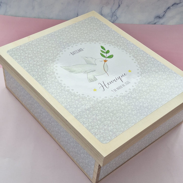 Caixa Batizado Ilustração para Vela Toalha Concha Roupinha - Cutxi Cutxi - Presentes Personalizados
