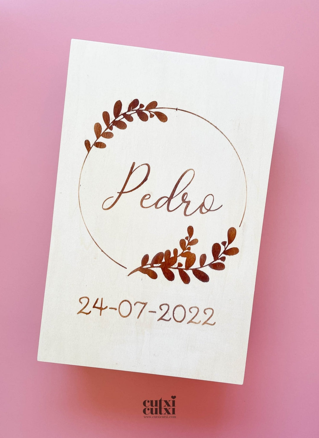 Caixa Batizado NATURE PREMIUM para vela toalha e concha - Cutxi Cutxi - Presentes Personalizados