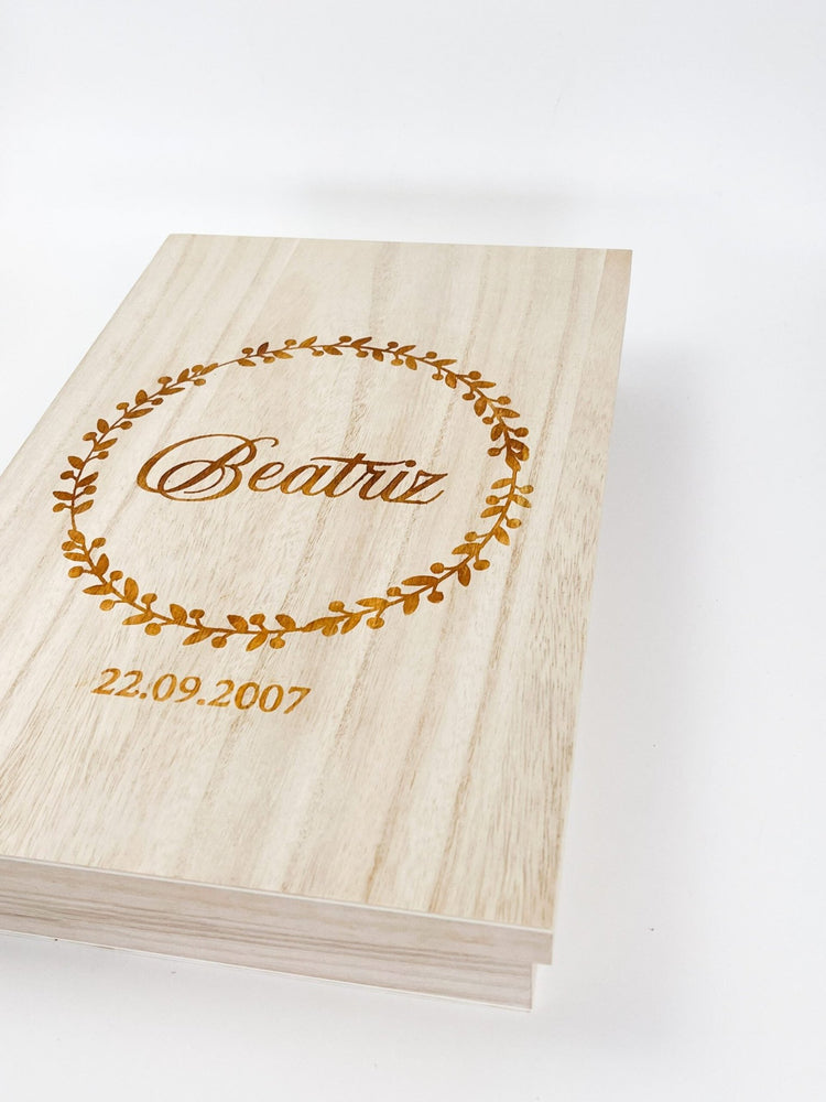 Caixa Batizado NATURE PREMIUM para vela toalha e concha - Cutxi Cutxi - Presentes Personalizados