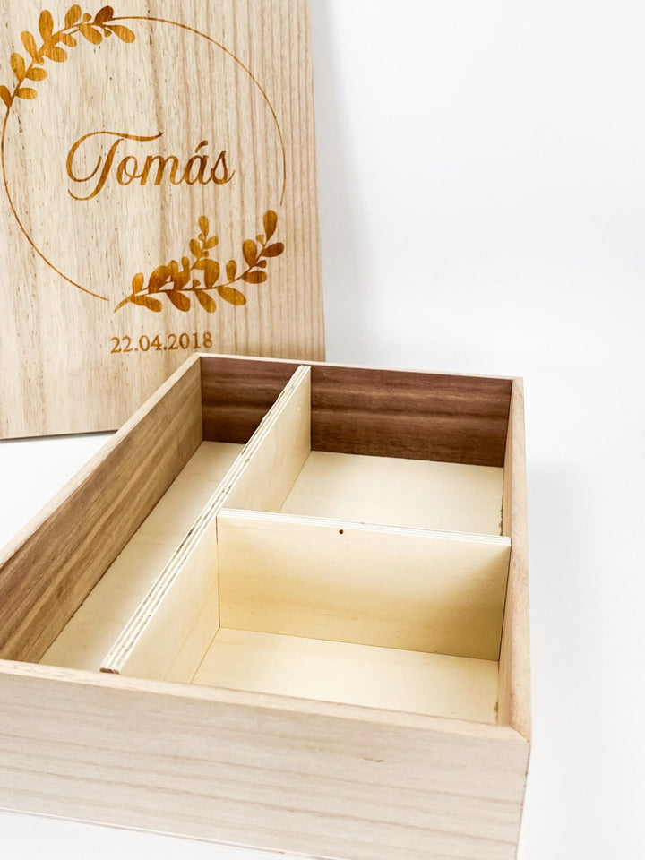 Caixa Batizado NATURE PREMIUM para vela toalha e concha - Cutxi Cutxi - Presentes Personalizados