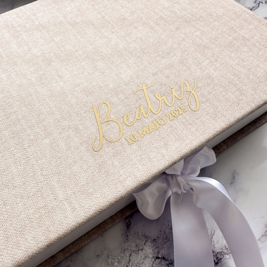 Caixa Batizado PREMIUM para Vela Concha e Toalha - Cutxi Cutxi - Presentes Personalizados