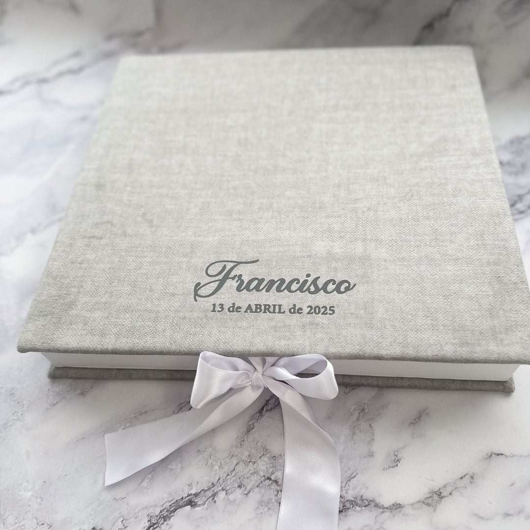 Caixa Batizado PREMIUM para Vela Concha e Toalha - Cutxi Cutxi - Presentes Personalizados