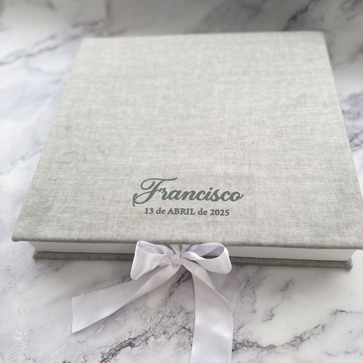 Caixa Batizado PREMIUM para Vela Concha e Toalha - Cutxi Cutxi - Presentes Personalizados
