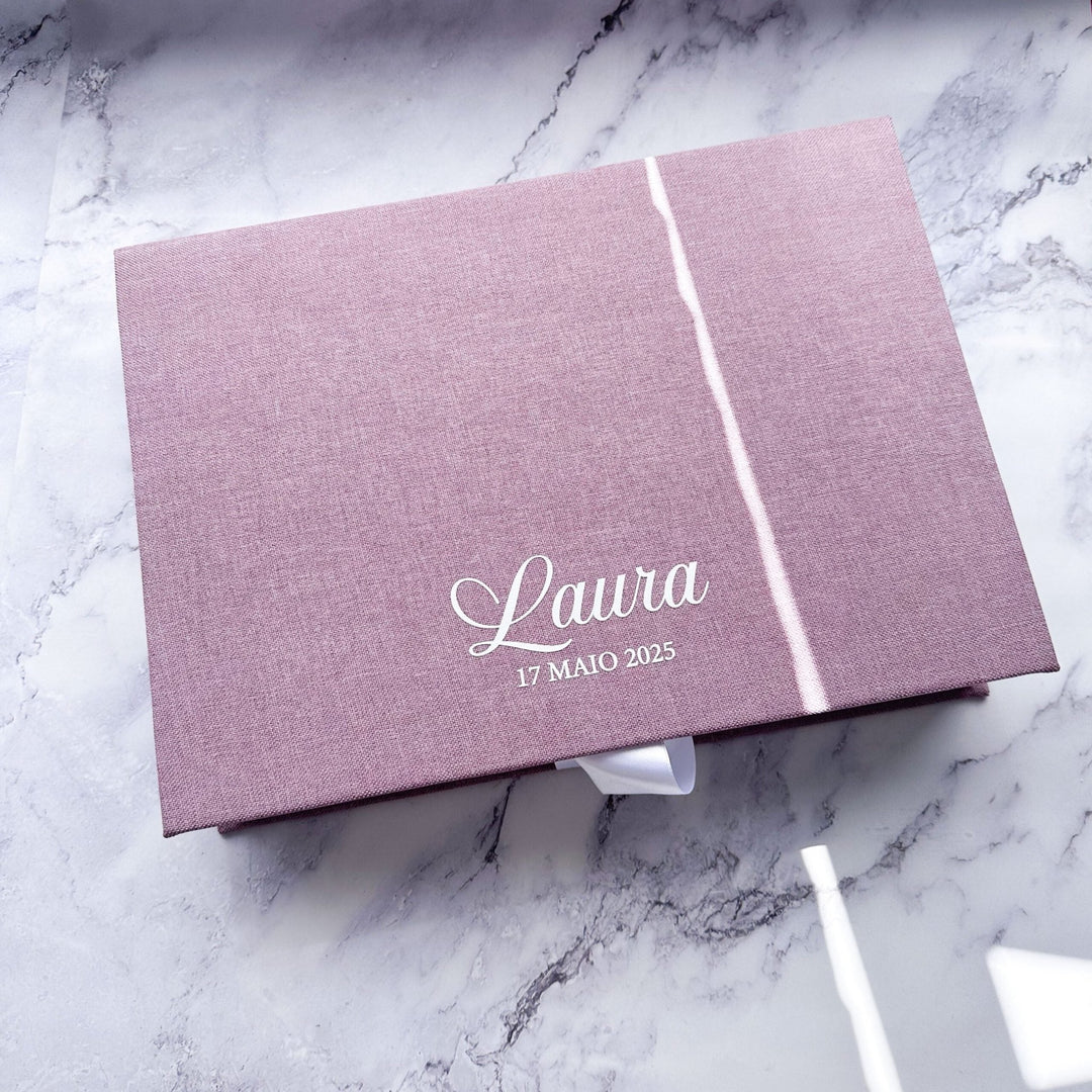 Caixa Batizado PREMIUM para Vela Concha e Toalha - Cutxi Cutxi - Presentes Personalizados