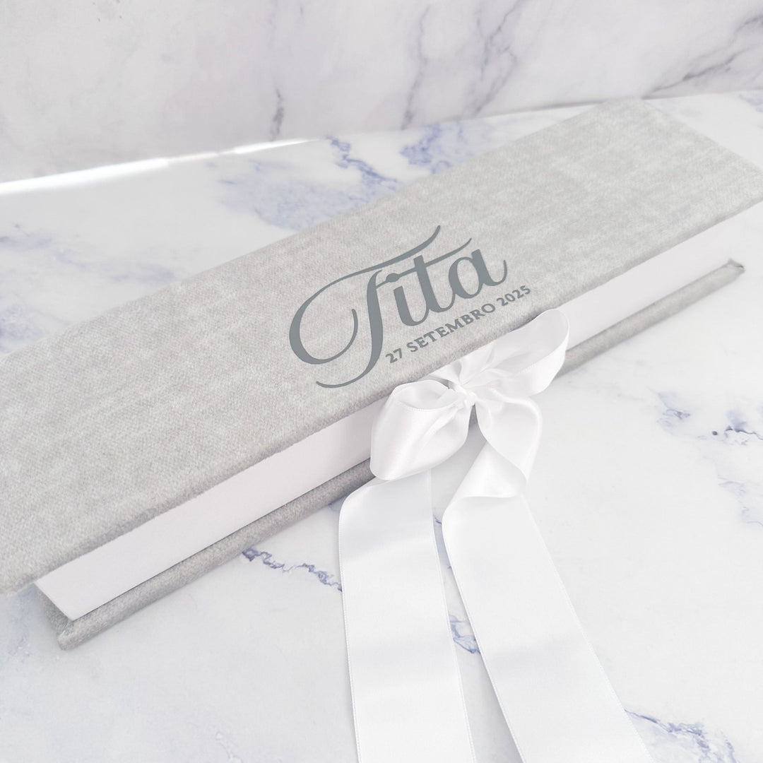 Caixa Batizado VELUDO PREMIUM para Vela - Cutxi Cutxi - Presentes Personalizados