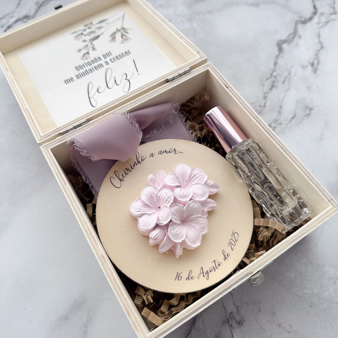 Caixa Convite de Batizado Aromático | Madrinha, Avós, Tias - Cutxi Cutxi - Presentes Personalizados