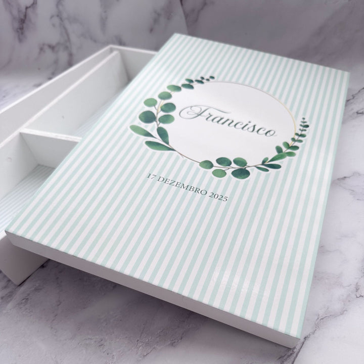Caixa de Batizado Personalizada - Branca - Cutxi Cutxi - Presentes Personalizados