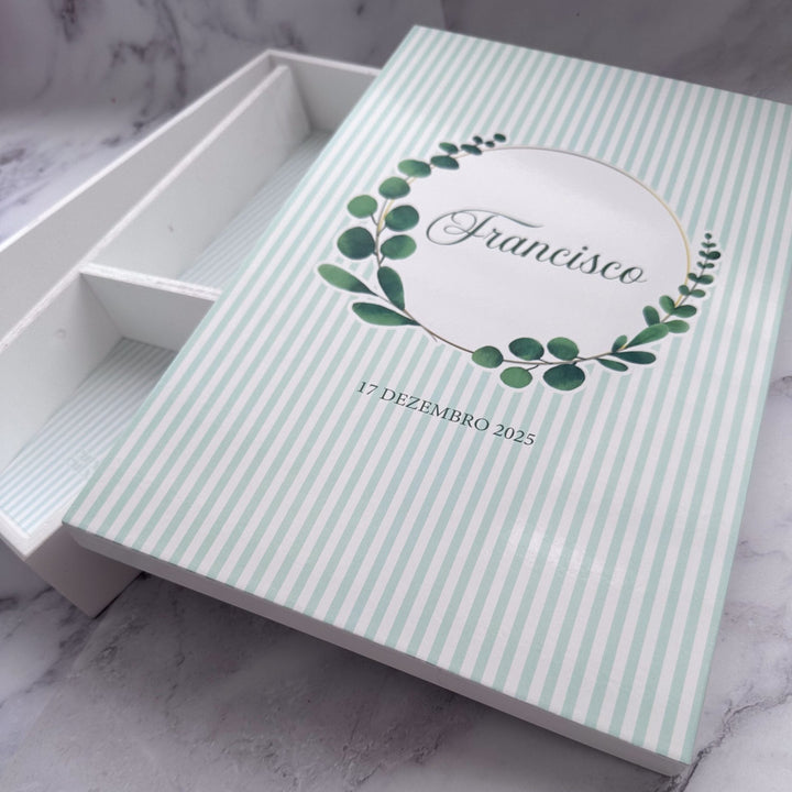 Caixa de Batizado Personalizada - Branca - Cutxi Cutxi - Presentes Personalizados