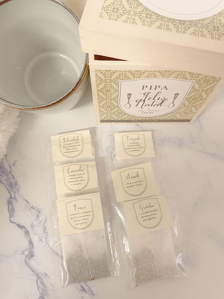 Caixa de Chá Personalizada - Para Aquecer o Coração - Cutxi Cutxi - Presentes Personalizados