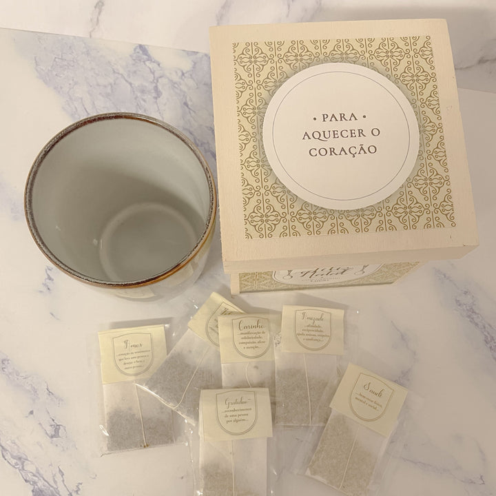 Caixa de Chá Personalizada - Para Aquecer o Coração - Cutxi Cutxi - Presentes Personalizados