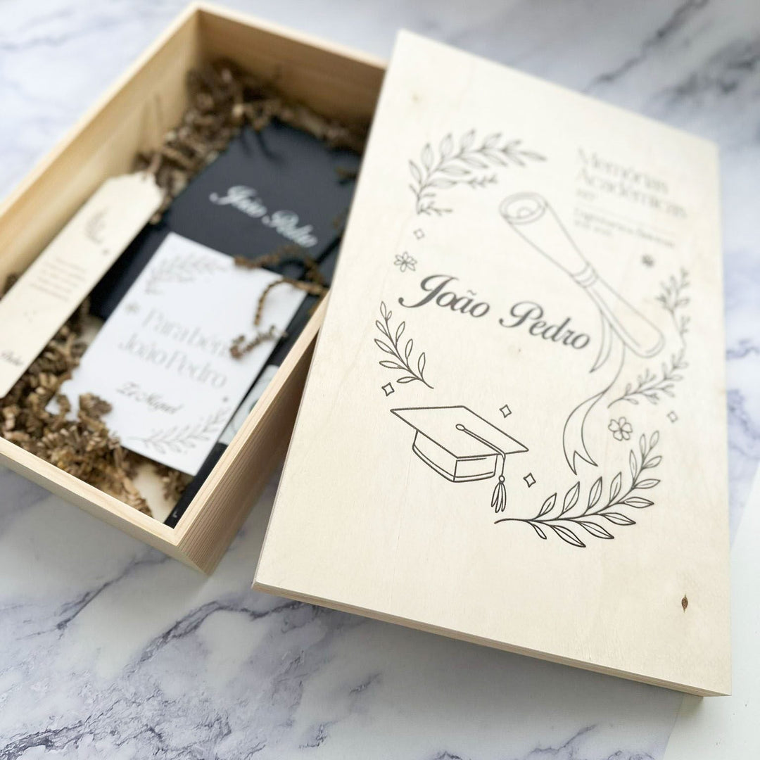 Caixa de Memórias Académicas — Edição Grande 🎓✨ | Presente para Finalistas - Cutxi Cutxi - Presentes Personalizados