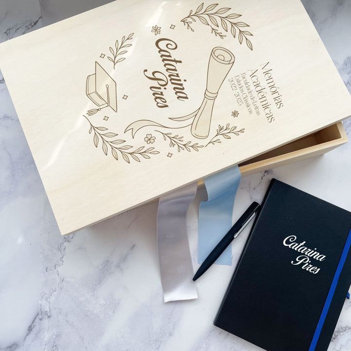Caixa de Memórias Académicas — Edição Grande 🎓✨ | Presente para Finalistas - Cutxi Cutxi - Presentes Personalizados