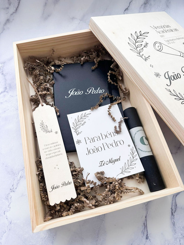Caixa de Memórias Académicas — Edição Grande 🎓✨ | Presente para Finalistas - Cutxi Cutxi - Presentes Personalizados