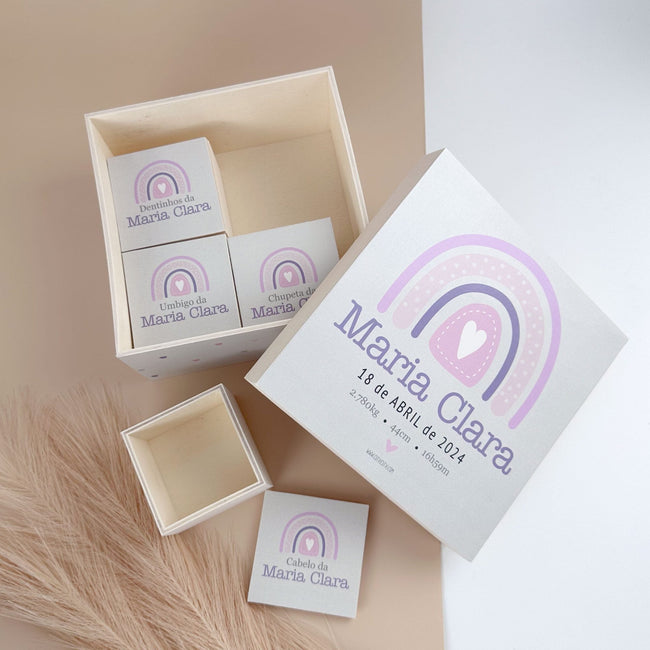 Caixa de Recordações Arco - Íris - Cutxi Cutxi - Presentes Personalizados