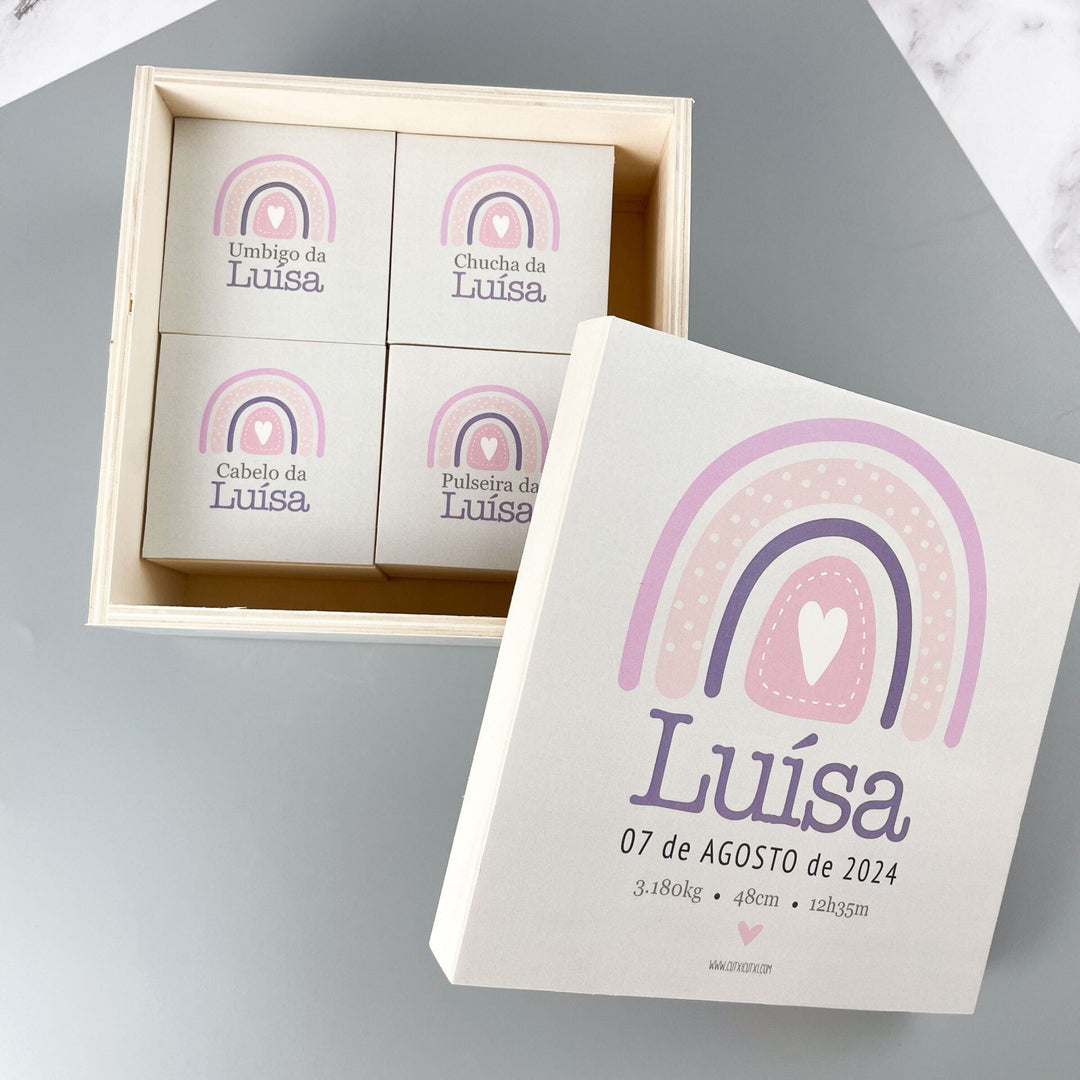 Caixa de Recordações Arco - Íris - Cutxi Cutxi - Presentes Personalizados