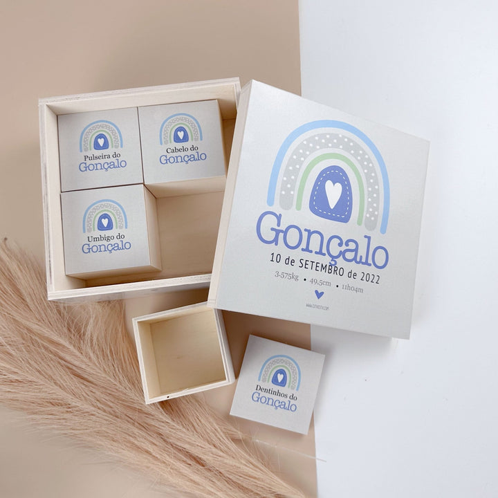 Caixa de Recordações Arco - Íris - Cutxi Cutxi - Presentes Personalizados