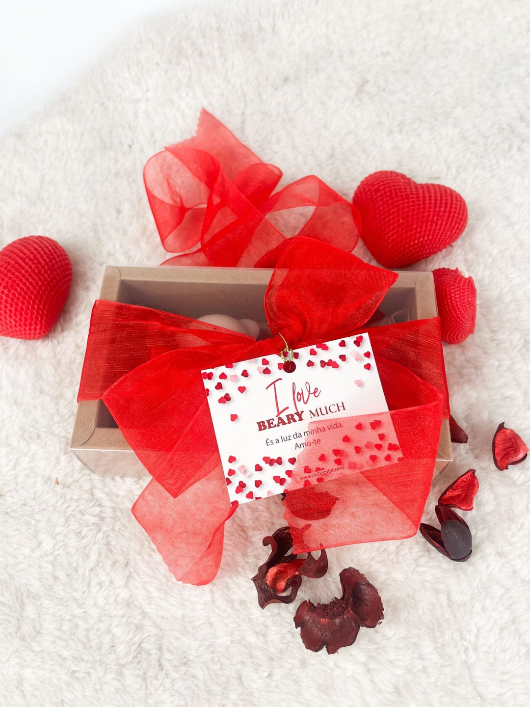Caixa Derretes - me com Vela ursinho + vela coração | Dia dos Namorados - Cutxi Cutxi - Presentes Personalizados