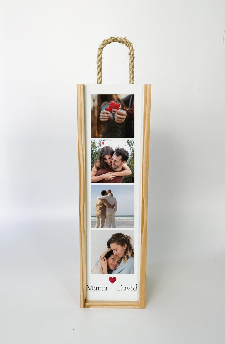 Caixa para Garrafa com fotografia Dia dos Namorados - Cutxi Cutxi - Presentes Personalizados