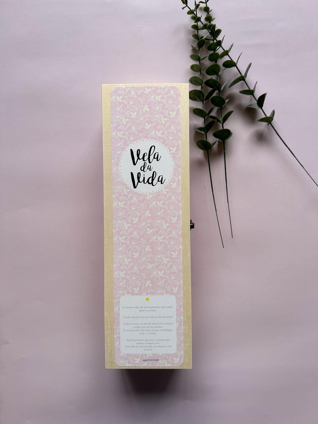 Vela da Vida Personalizada Folha Suave | Presente Ideal para o Nascimento ou Primeiro Aniversário
