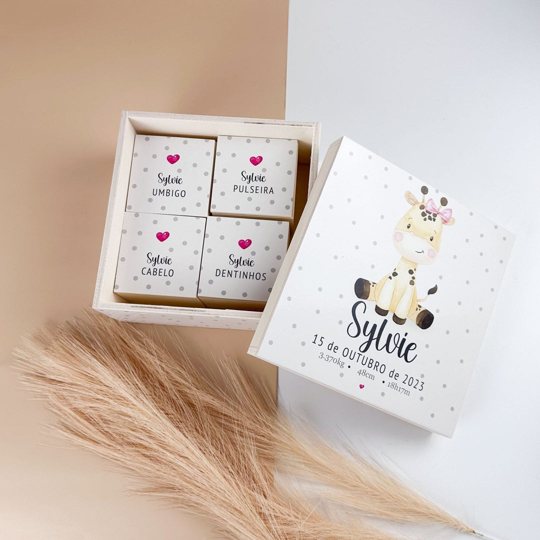 Caixa Recordações do bebé Animal Fofinho - Cutxi Cutxi - Presentes Personalizados