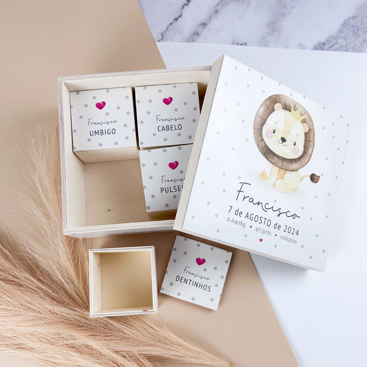 Caixa Recordações do bebé Animal Fofinho - Cutxi Cutxi - Presentes Personalizados