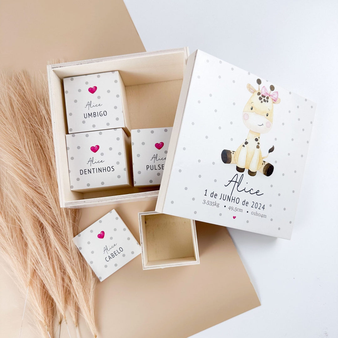 Caixa Recordações do bebé Animal Fofinho - Cutxi Cutxi - Presentes Personalizados