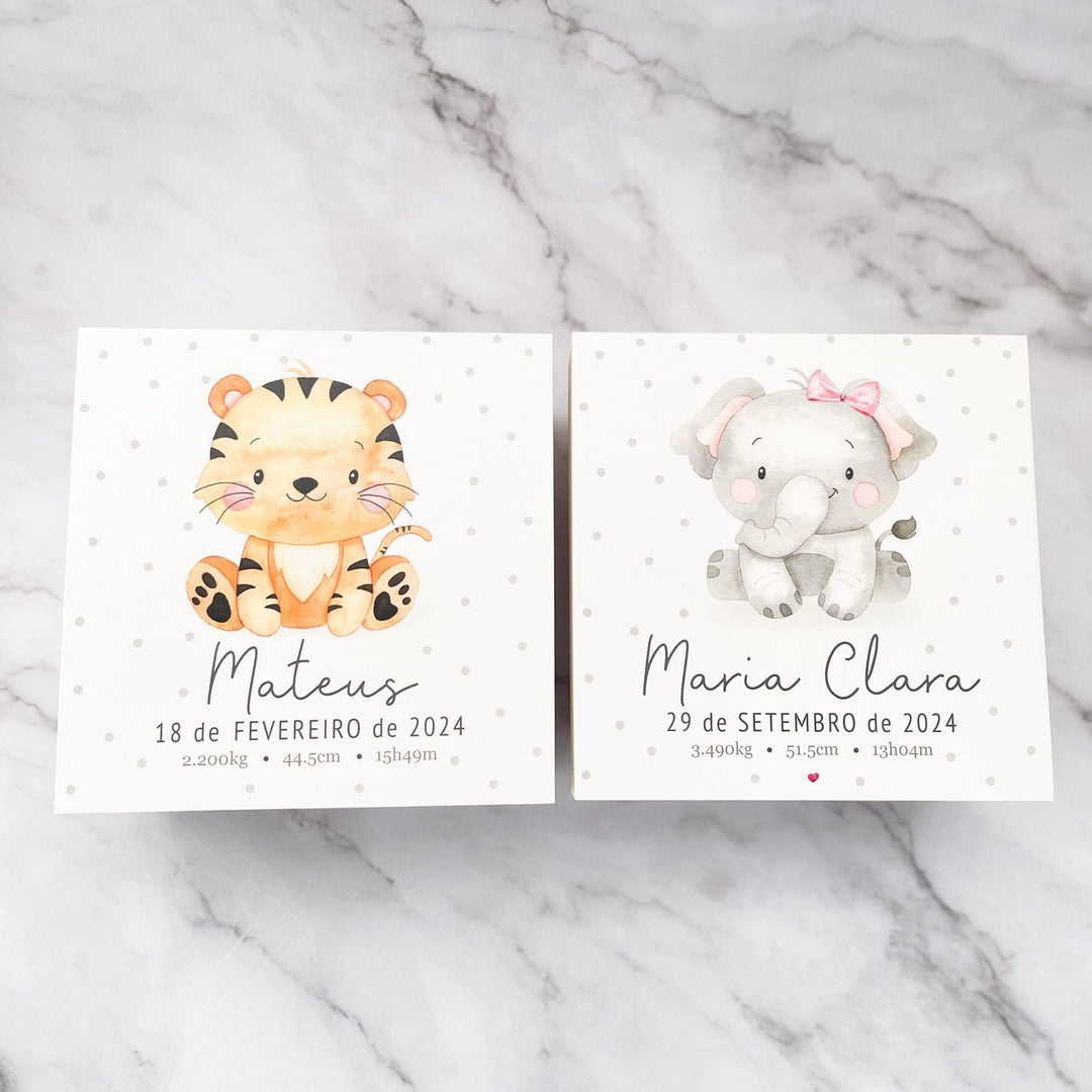 Caixa Recordações do bebé Animal Fofinho - Cutxi Cutxi - Presentes Personalizados