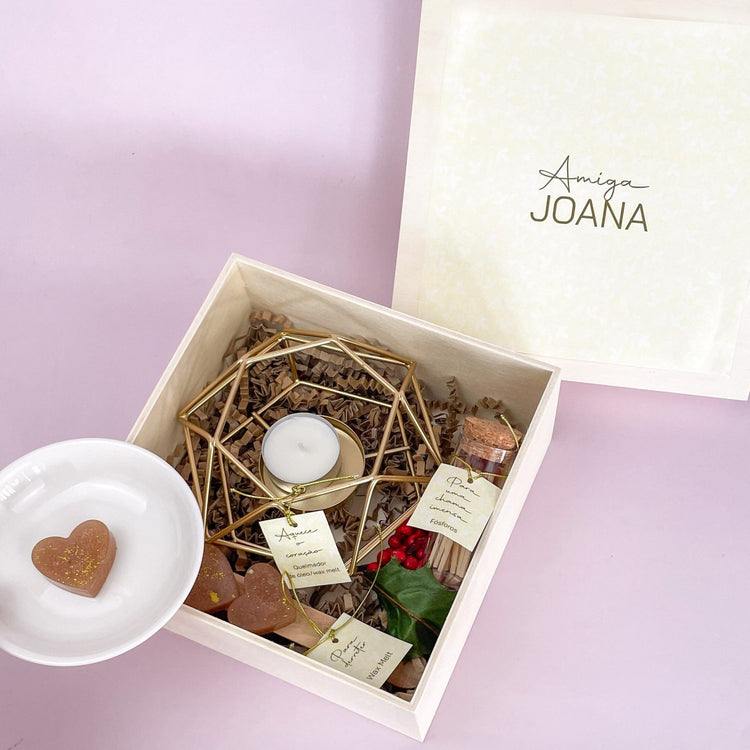 Caixa Tempo Perfeito - Queimador e Wax melts - Cutxi Cutxi - Presentes Personalizados