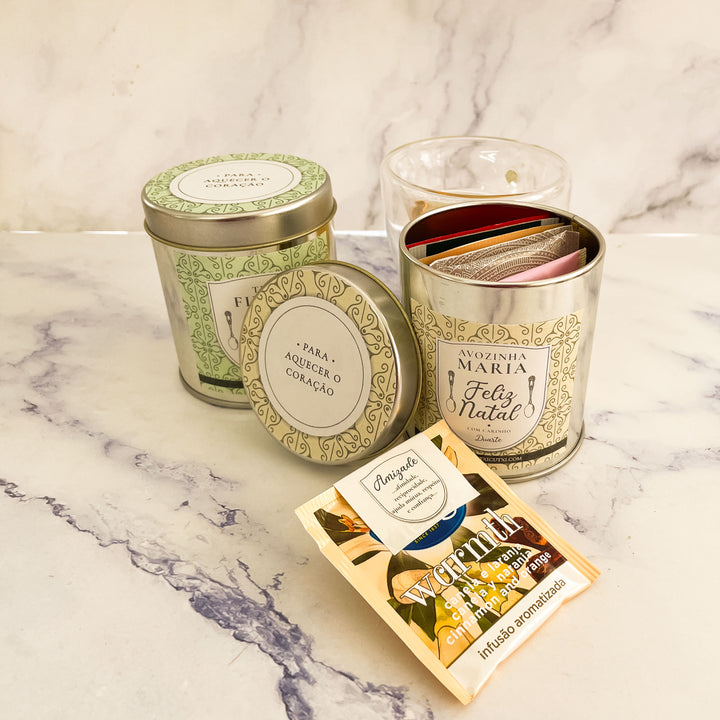 Lata de Chá Personalizada - Para Aquecer o Coração