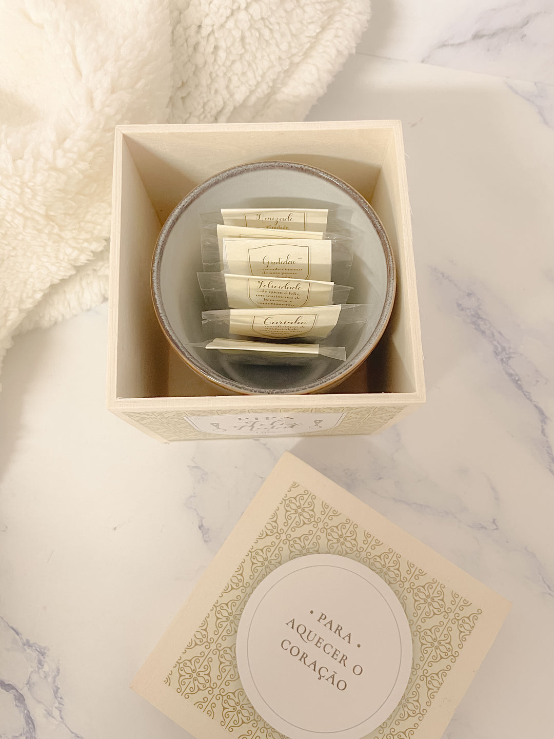 Caixa de Chá Personalizada - Para Aquecer o Coração | Presente de Natal