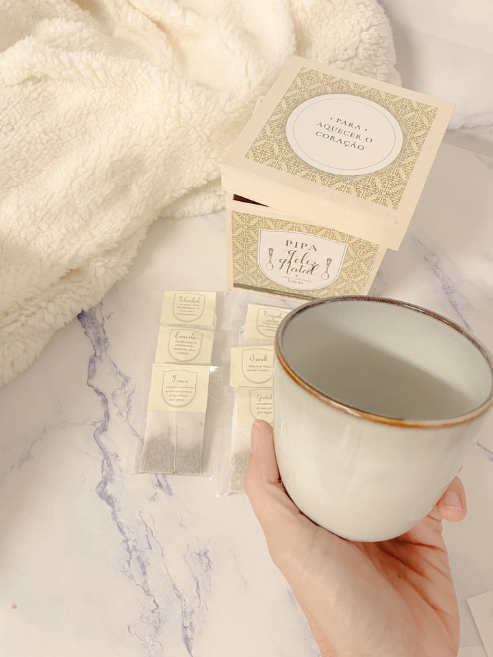 Caixa de Chá Personalizada - Para Aquecer o Coração | Presente de Natal