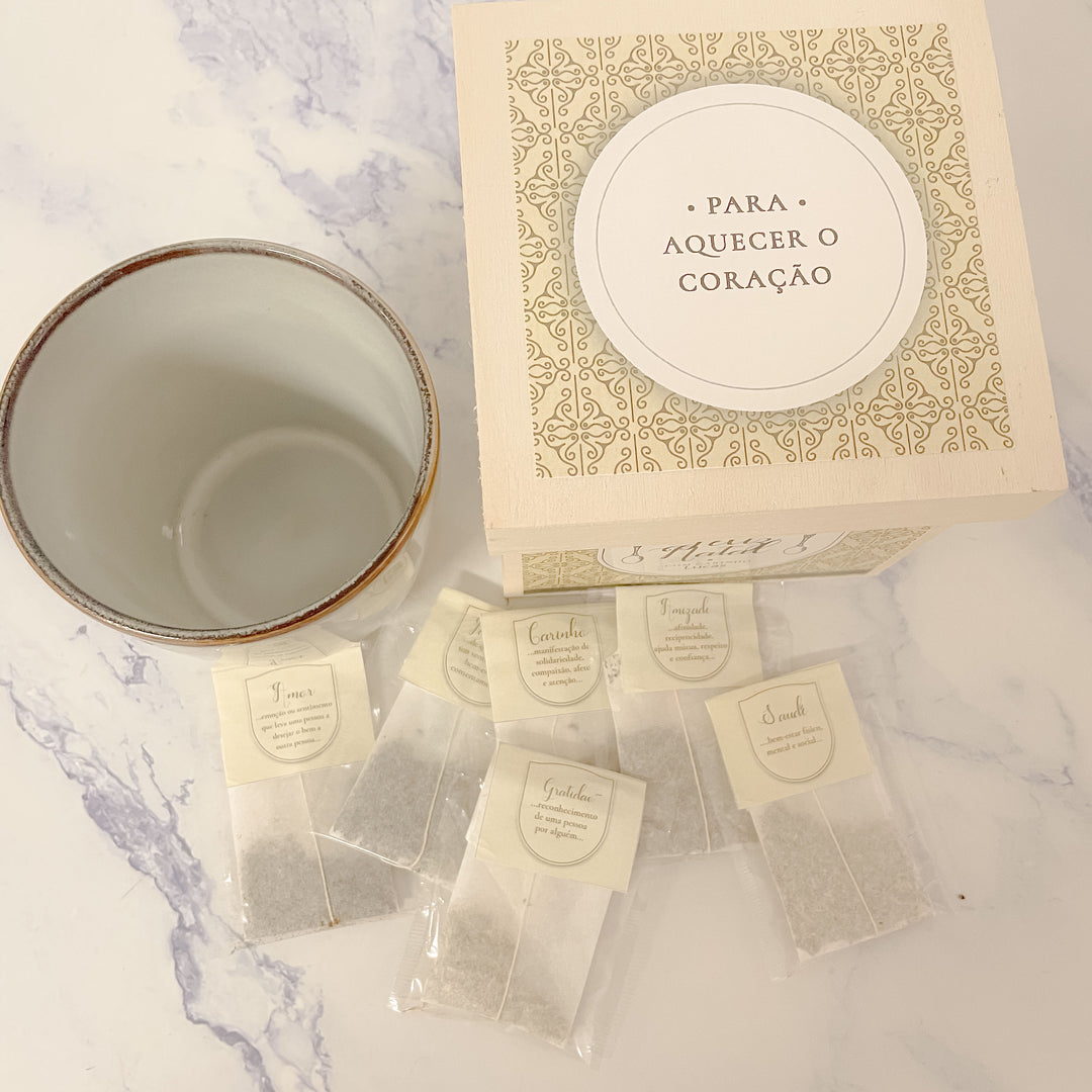 Caixa de Chá Personalizada - Para Aquecer o Coração | Presente de Natal