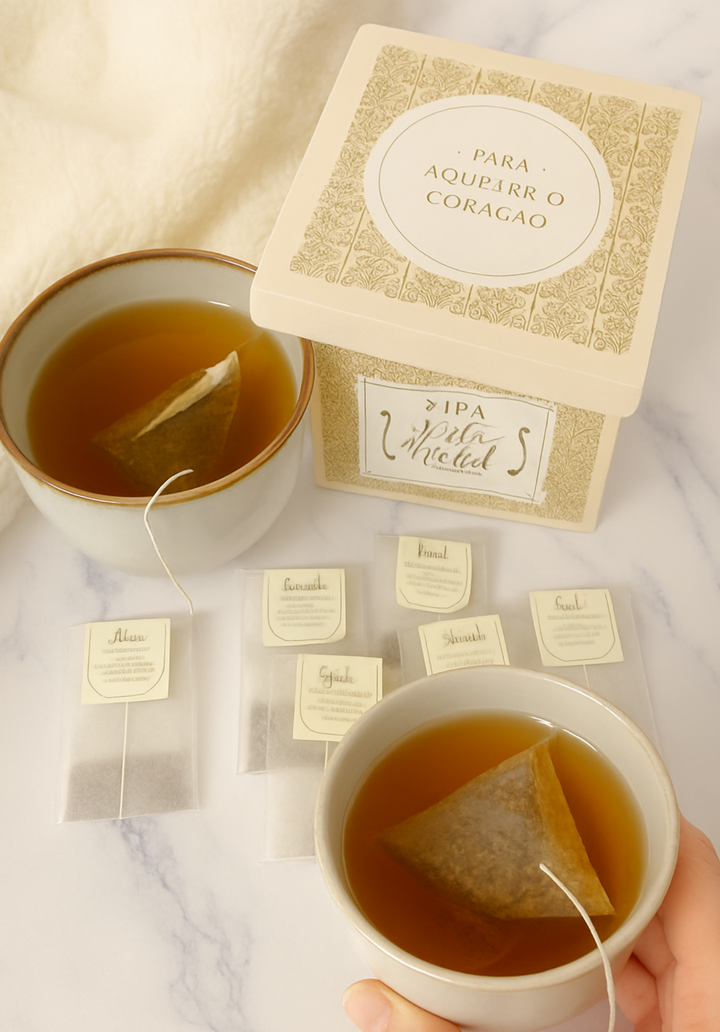 Caixa de Chá Personalizada - Para Aquecer o Coração | Presente de Natal