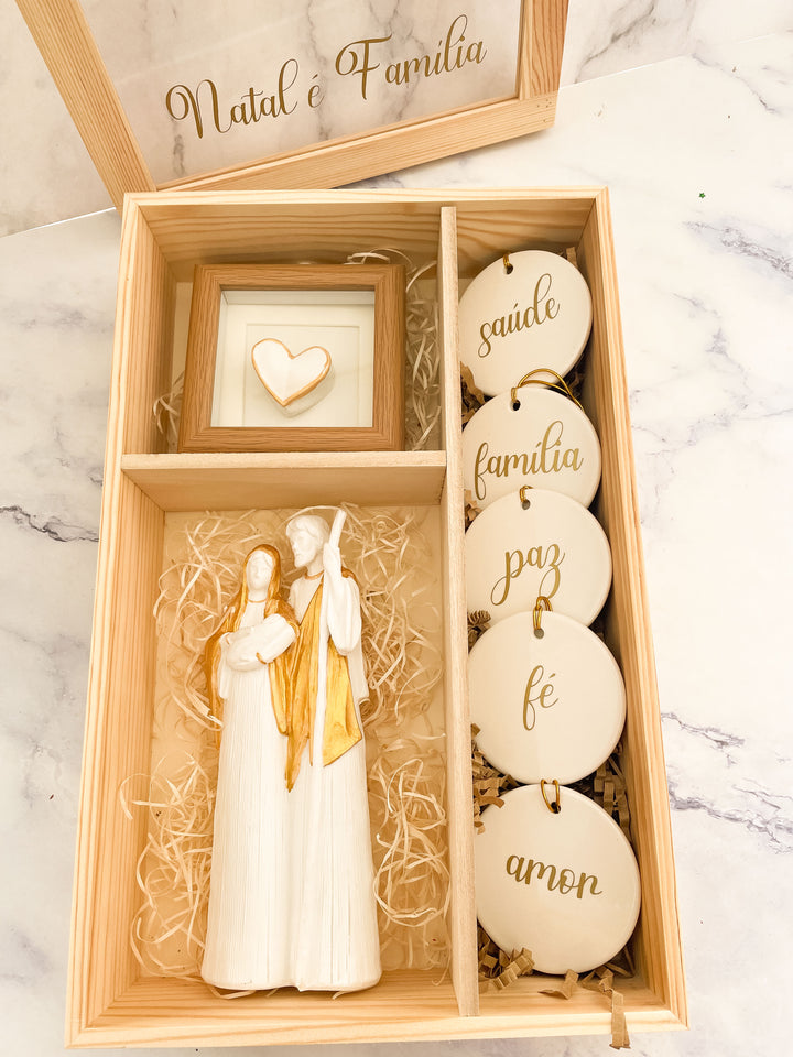 Sagrada Família com Desejos em Cerâmica | Tesouro de Natal