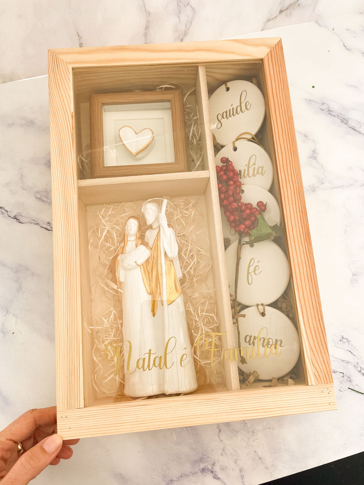 Sagrada Família com Desejos em Cerâmica | Tesouro de Natal