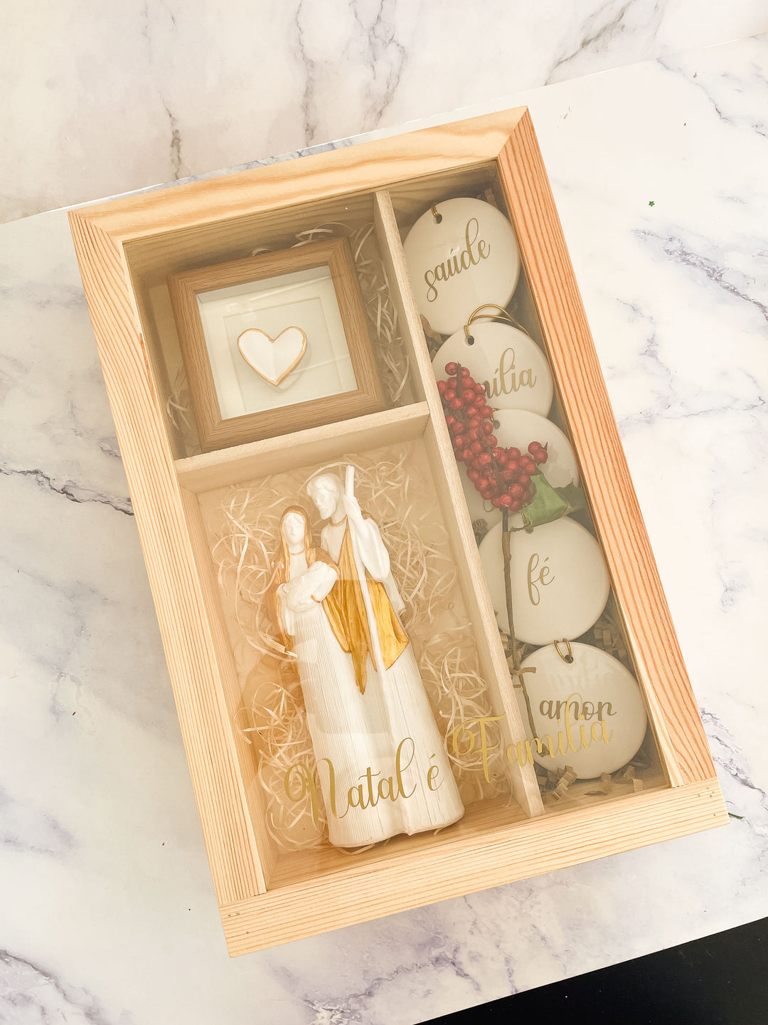 Sagrada Família com Desejos em Cerâmica | Tesouro de Natal