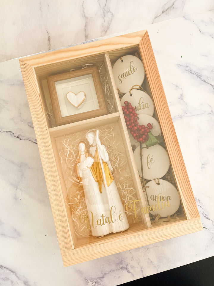 Sagrada Família com Desejos em Cerâmica | Tesouro de Natal