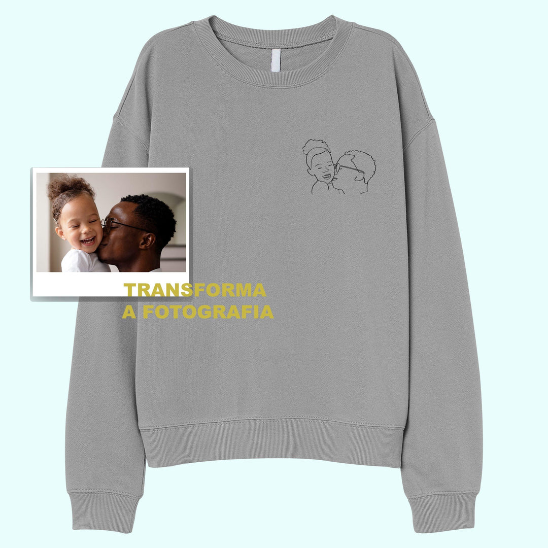 Camisola com a Ilustração Inline Namorados Linhas de Amor