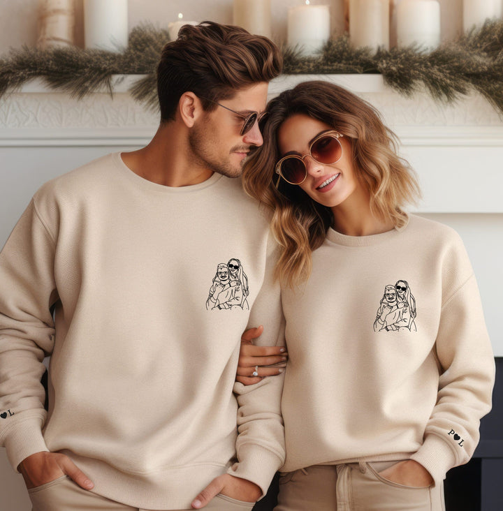 Camisola com a Ilustração Inline Namorados Linhas de Amor