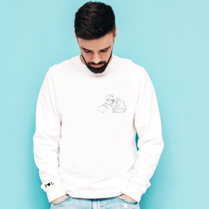 Camisola com a Ilustração Inline Namorados Linhas de Amor