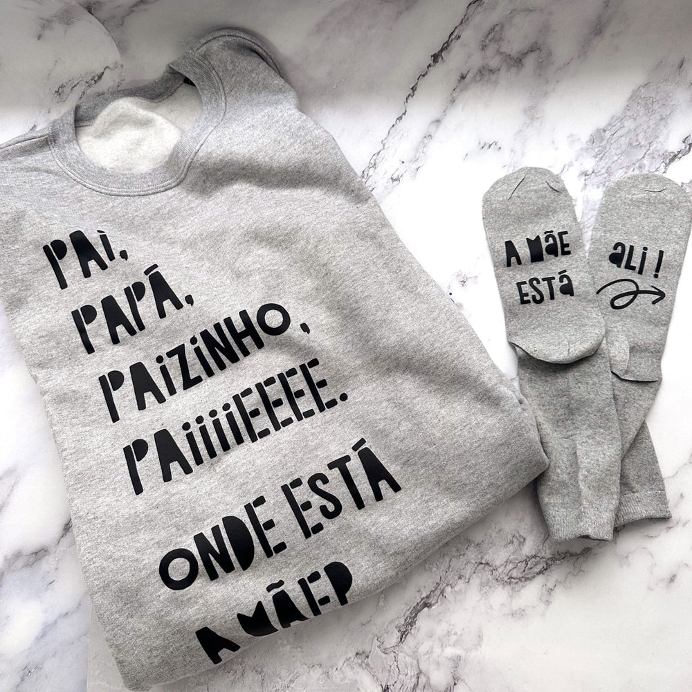 Camisola Paiiiiiii Onde está a mãe? | Presente para o Pai - Cutxi Cutxi - Presentes Personalizados