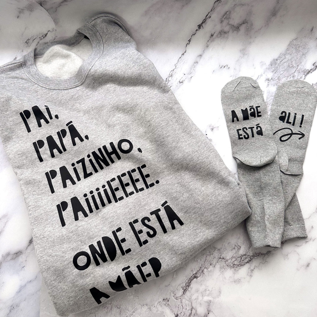 Camisola Paiiiiiii Onde está a mãe? | Presente para o Pai - Cutxi Cutxi - Presentes Personalizados