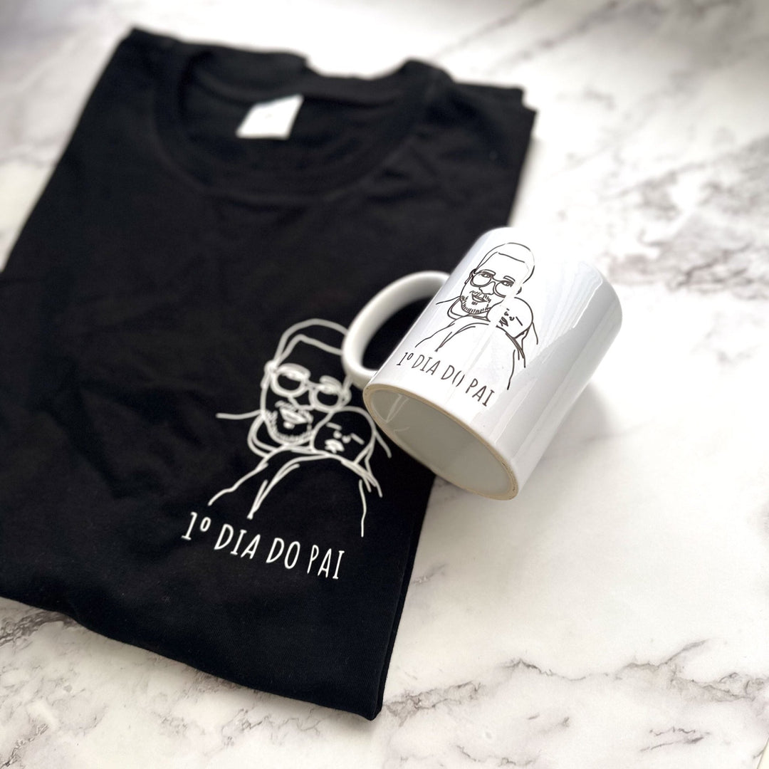 Camisola Retrato em Traço | Pai - Cutxi Cutxi - Presentes Personalizados