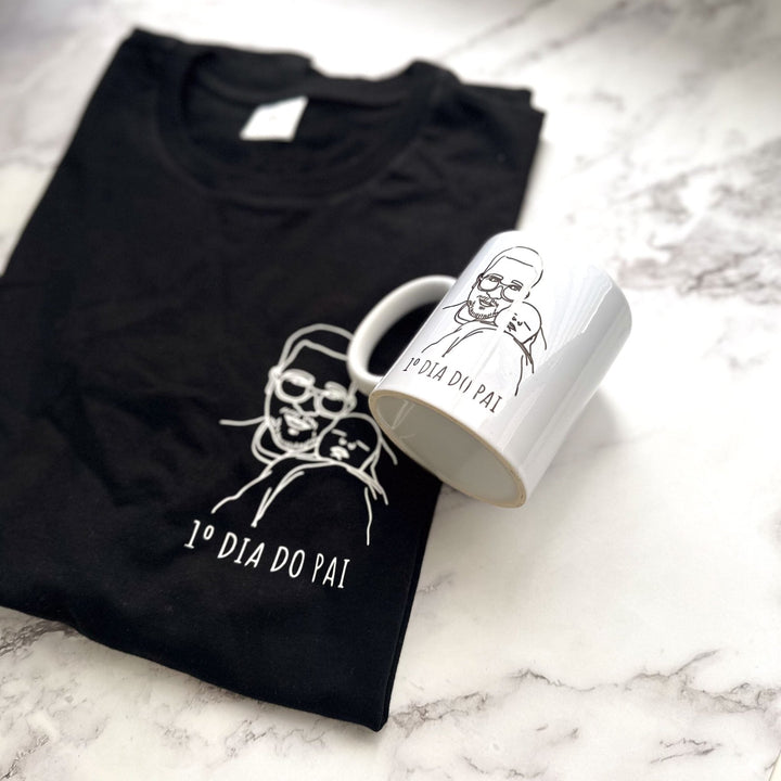 Camisola Retrato em Traço | Pai - Cutxi Cutxi - Presentes Personalizados