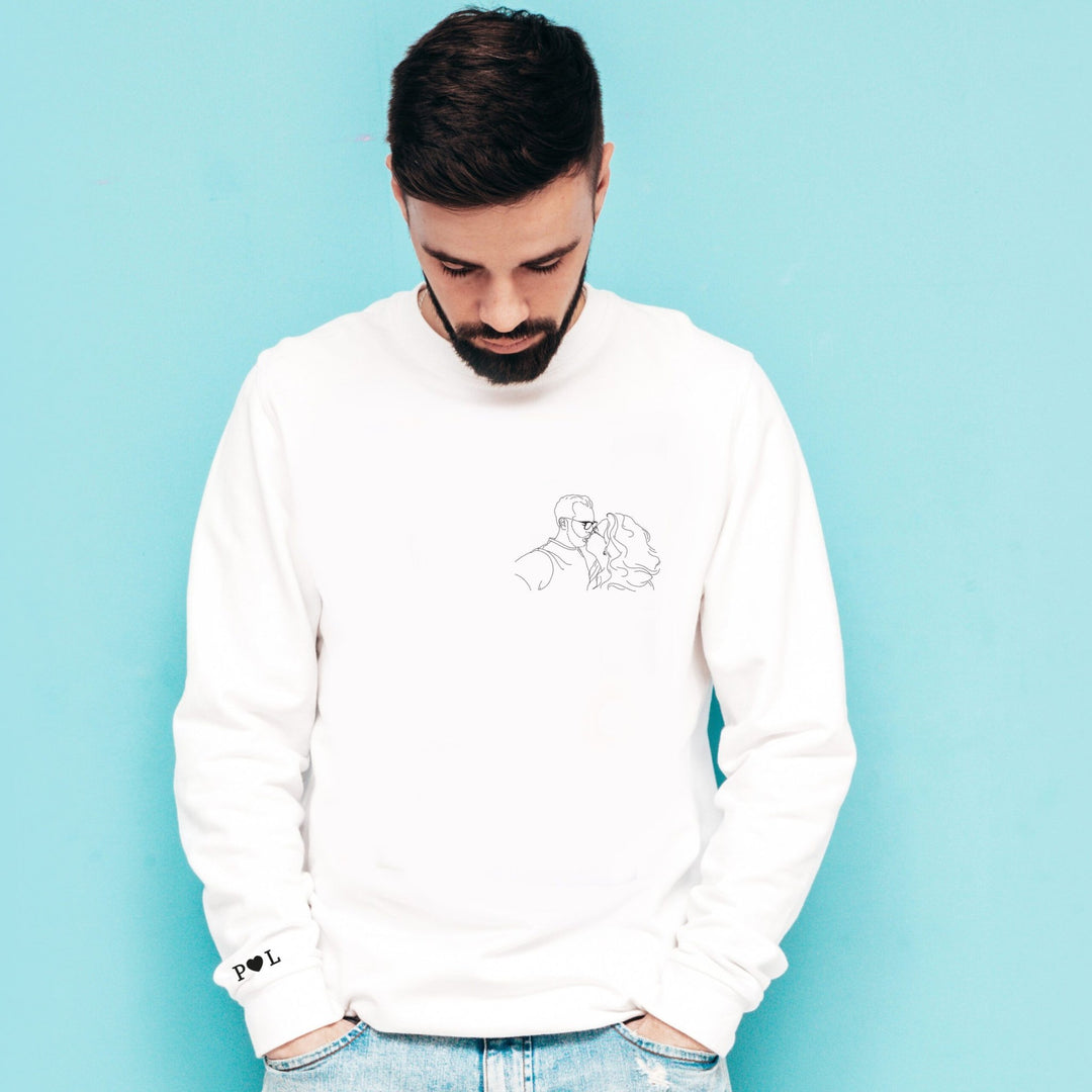 Camisola Retrato em Traços | Namorados - Cutxi Cutxi - Presentes Personalizados