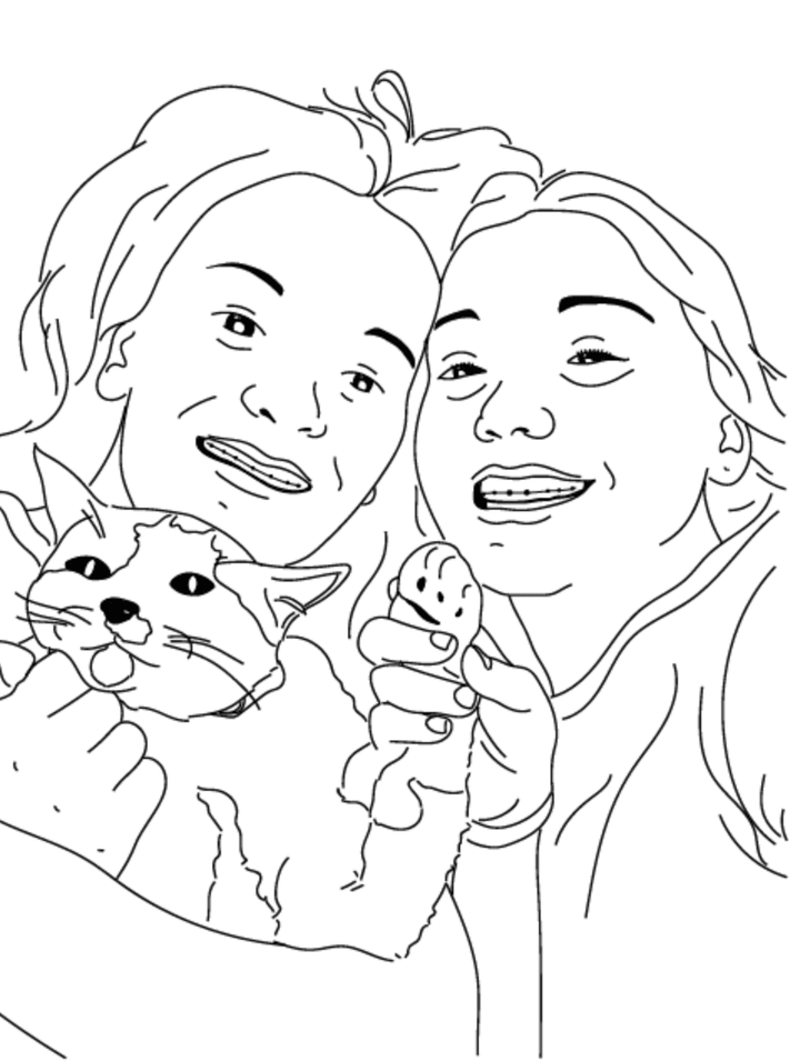 Camisola Retrato em Traços | Namorados - Cutxi Cutxi - Presentes Personalizados